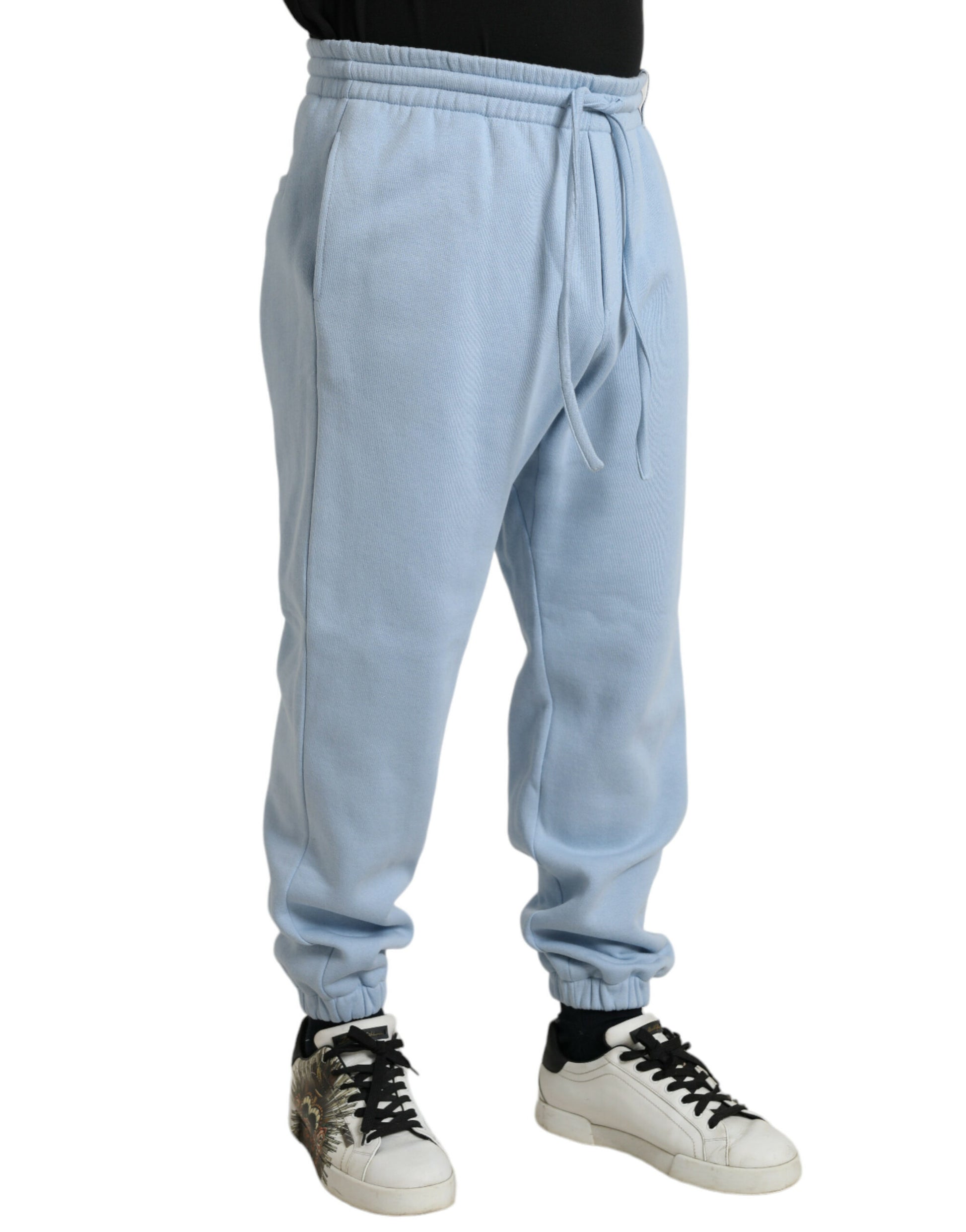 Dolce & Gabbana Light Blue Cotton Sweatpants Men Jogger Pants Dolce & Gabbana