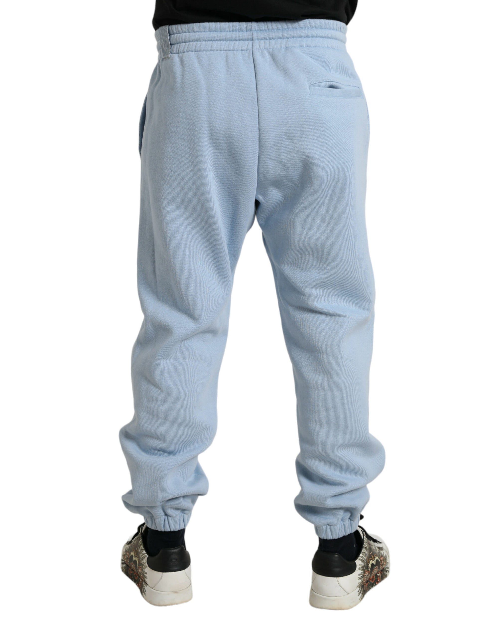 Dolce & Gabbana Light Blue Cotton Sweatpants Men Jogger Pants Dolce & Gabbana