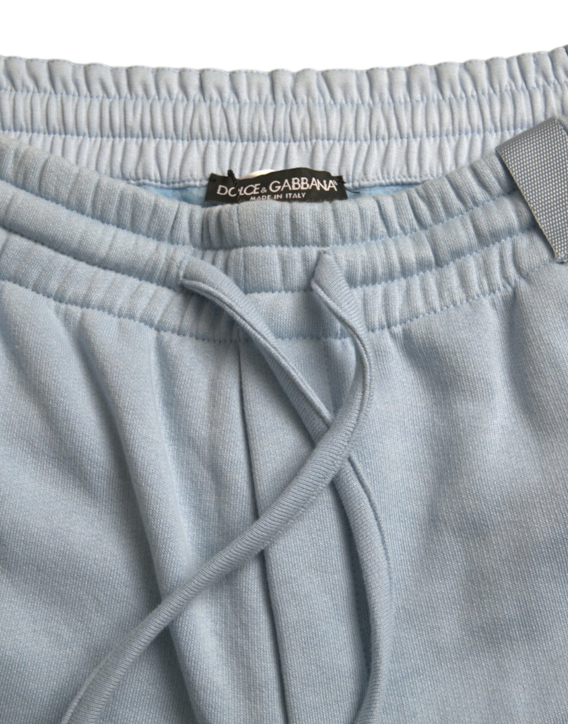 Dolce & Gabbana Light Blue Cotton Sweatpants Men Jogger Pants Dolce & Gabbana