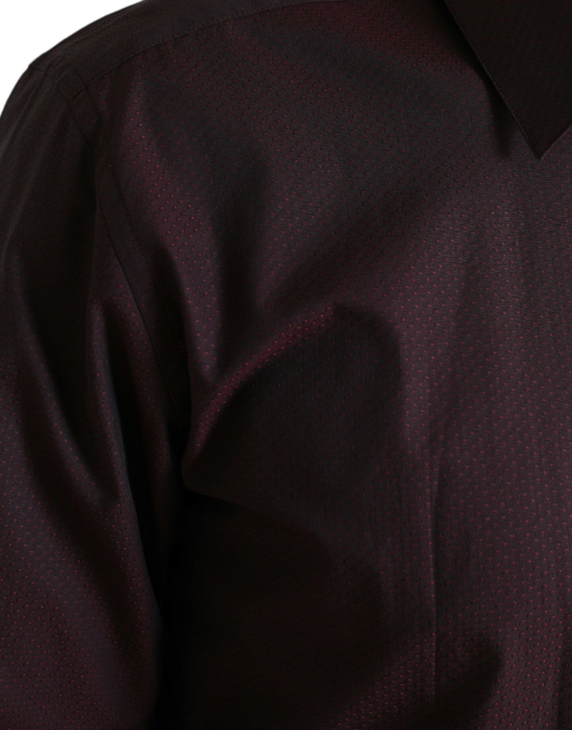 Dolce & Gabbana Maroon Jacquard Formal Dress MARTINI Shirt Dolce & Gabbana
