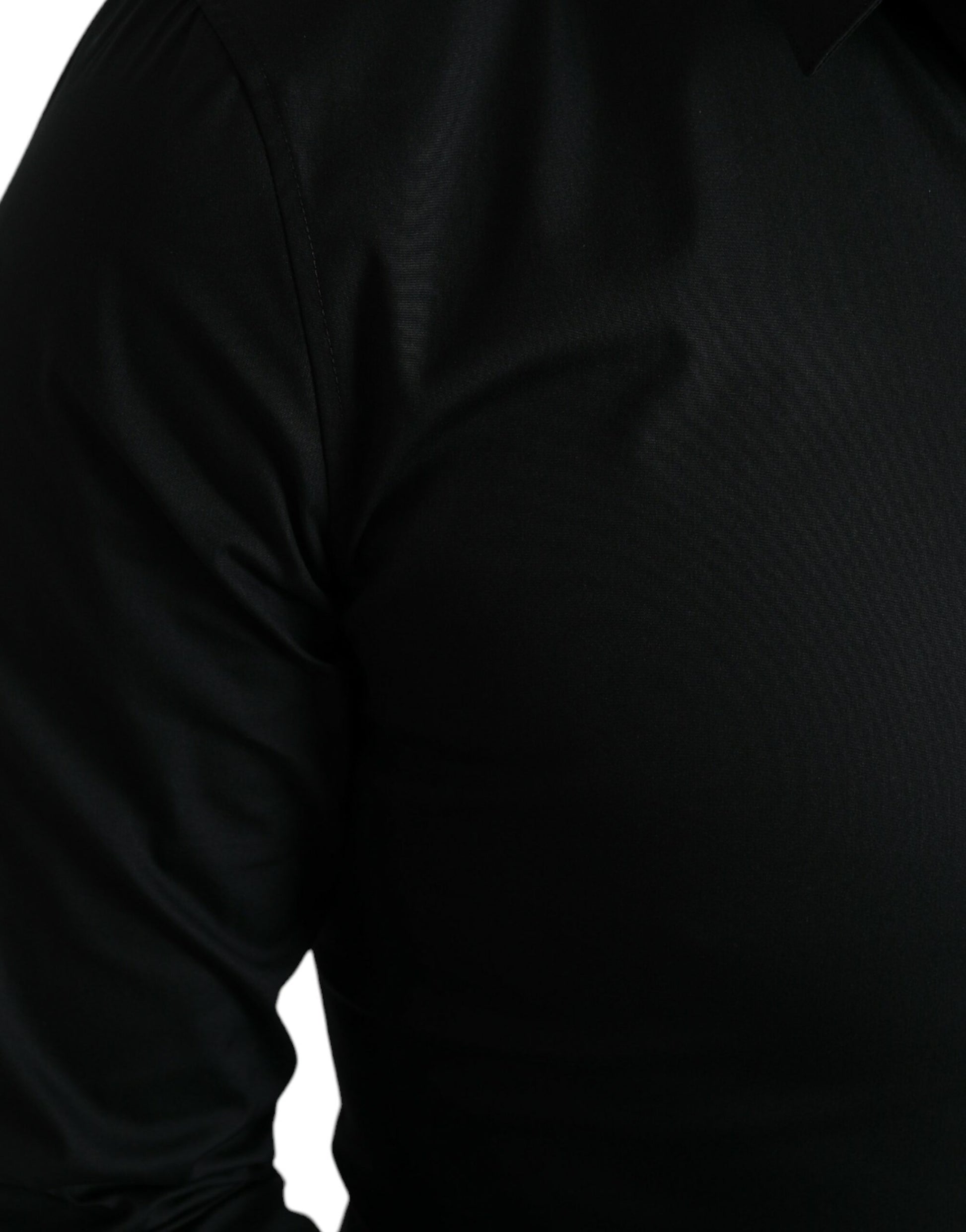 Dolce & Gabbana Black Cotton Stretch Slim Formal Dress Shirt Dolce & Gabbana