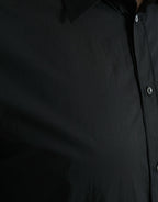 Dolce & Gabbana Black Cotton Men Formal GOLD Dress Shirt