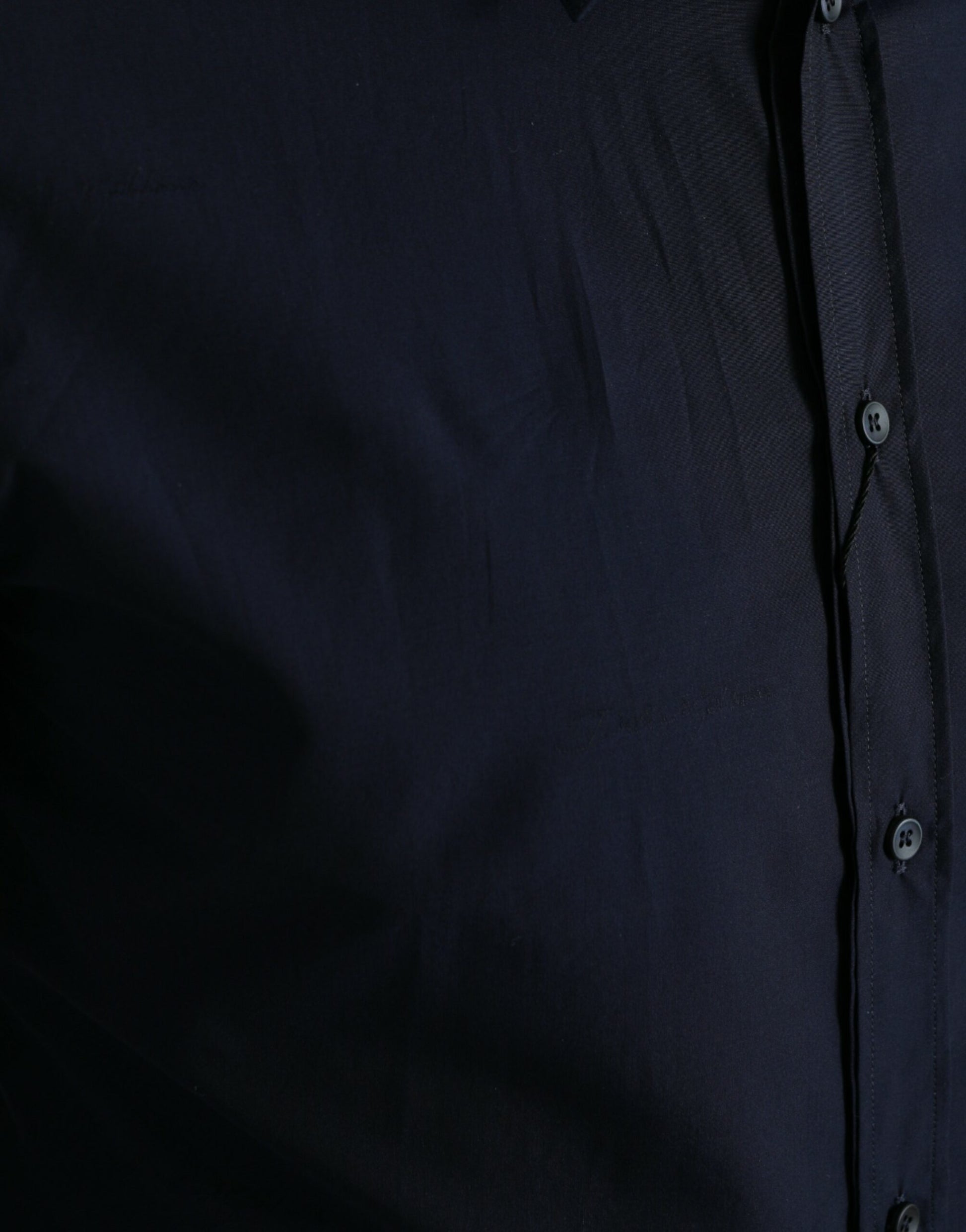 Dolce & Gabbana Navy Blue Slim Fit Formal GOLD Dress Shirt Dolce & Gabbana