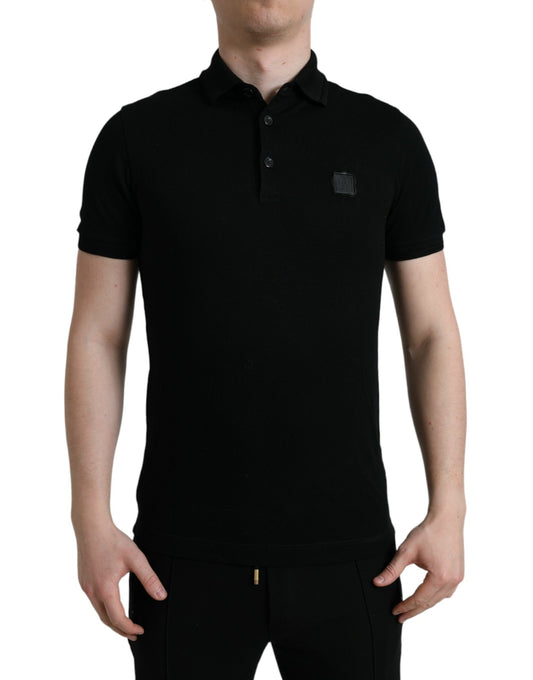 Dolce & Gabbana Black Logo Collared Short Sleeve T-shirt Dolce & Gabbana