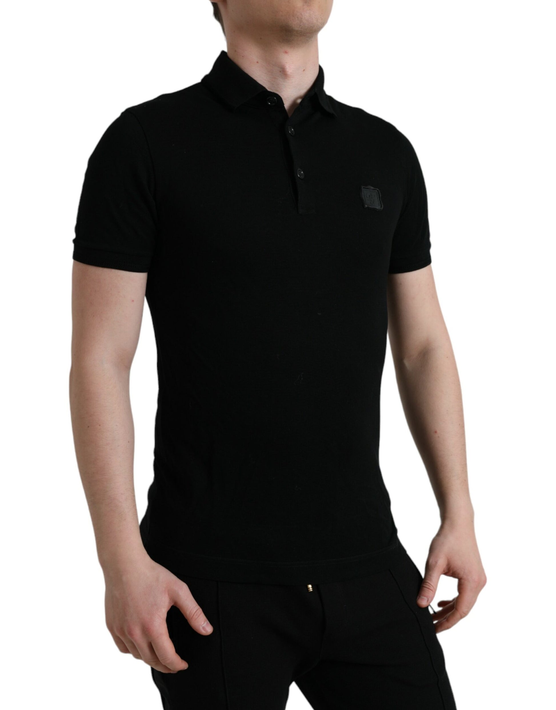 Dolce & Gabbana Black Logo Collared Short Sleeve T-shirt Dolce & Gabbana