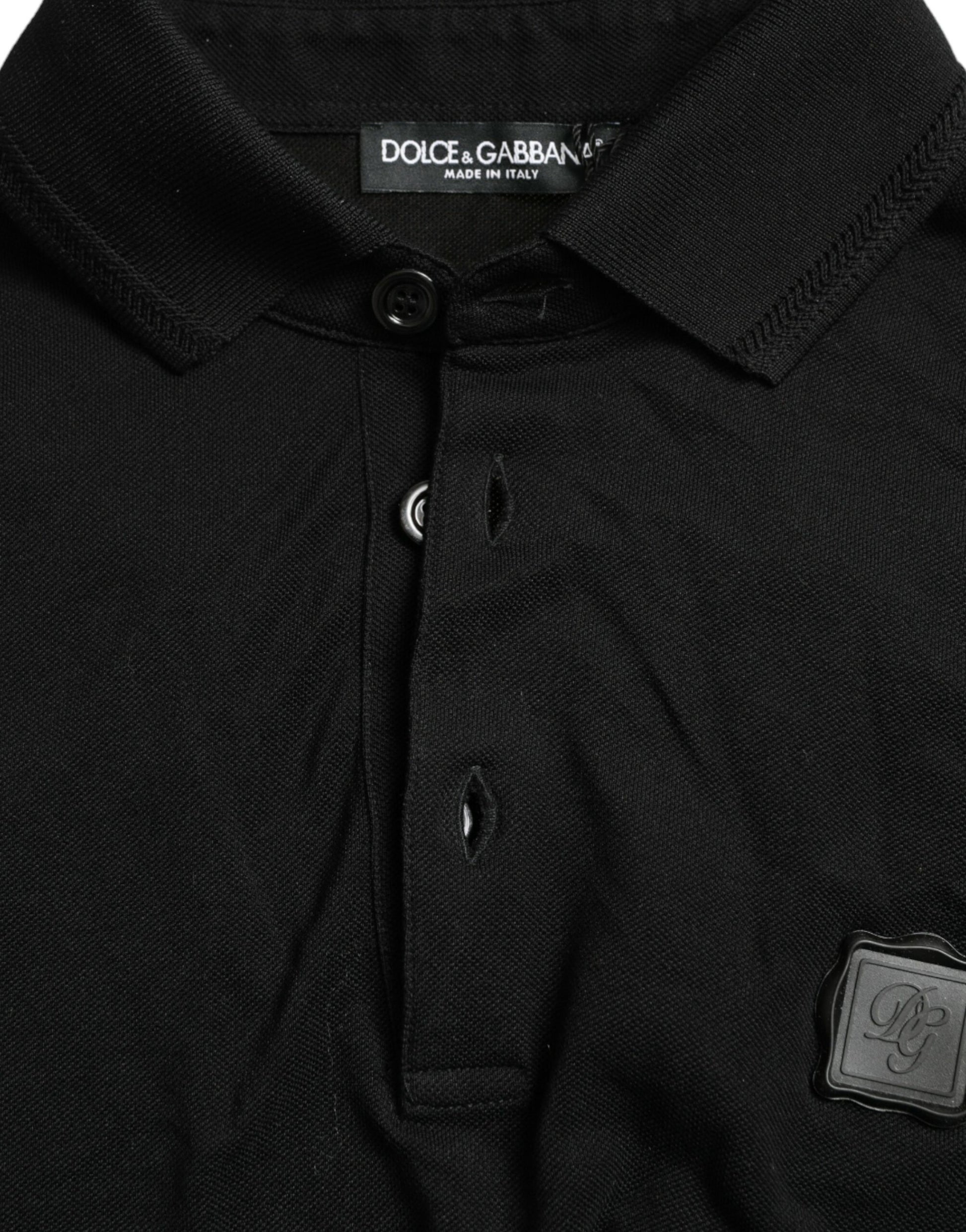 Dolce & Gabbana Black Logo Collared Short Sleeve T-shirt Dolce & Gabbana