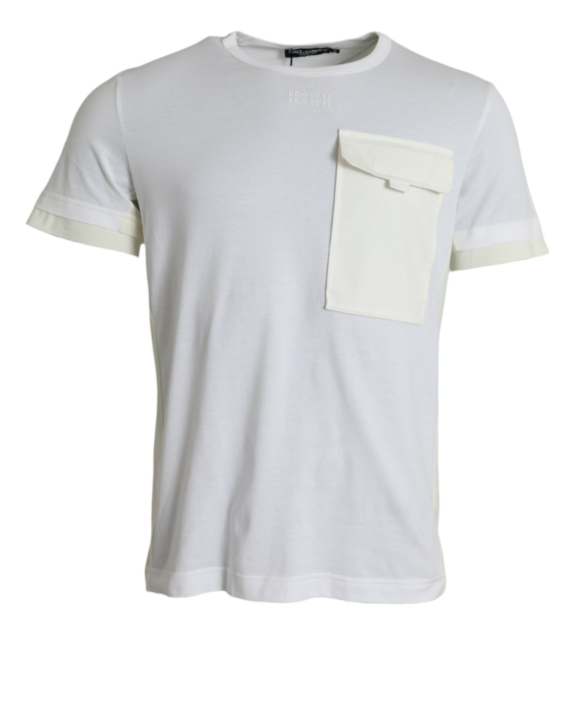 Dolce & Gabbana White Cotton Pocket Short Sleeves T-shirt Dolce & Gabbana