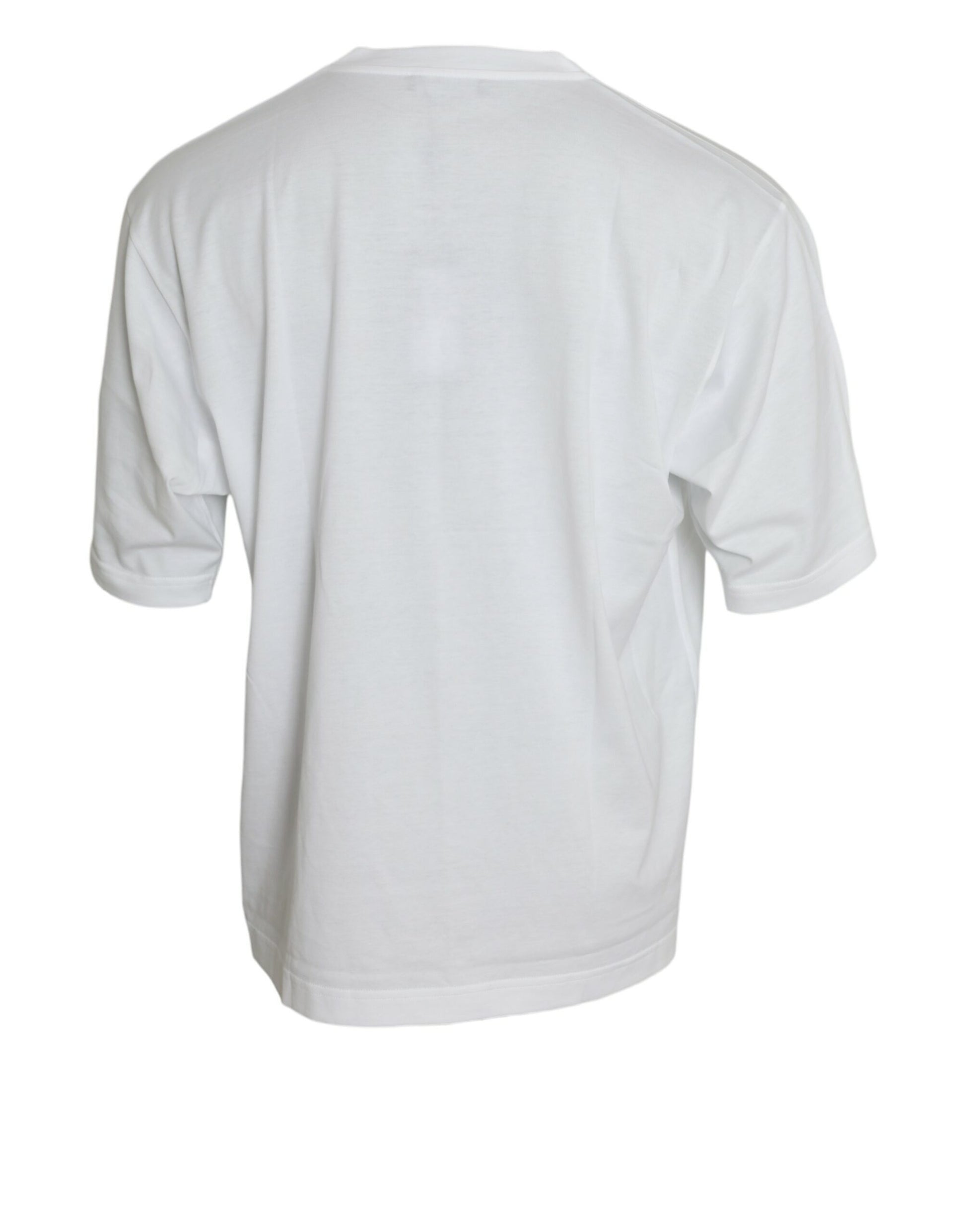 Dolce & Gabbana White Cotton Short Sleeves Crewneck T-shirt Dolce & Gabbana