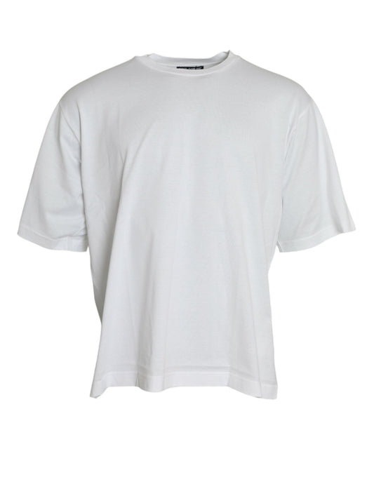 Dolce & Gabbana White Cotton Short Sleeves Crewneck T-shirt Dolce & Gabbana