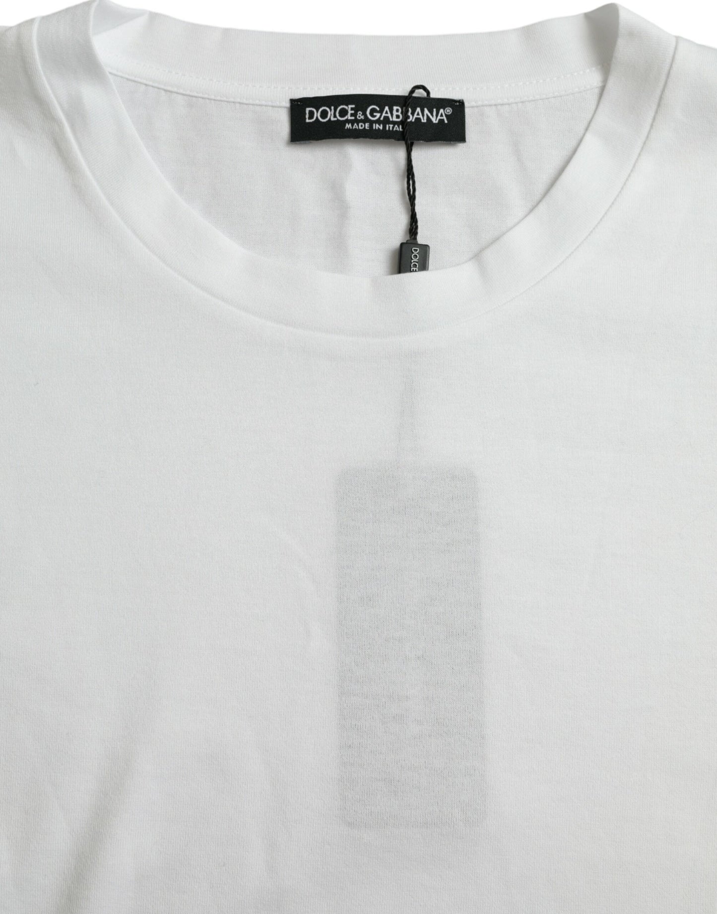 Dolce & Gabbana White Cotton Short Sleeves Crewneck T-shirt Dolce & Gabbana
