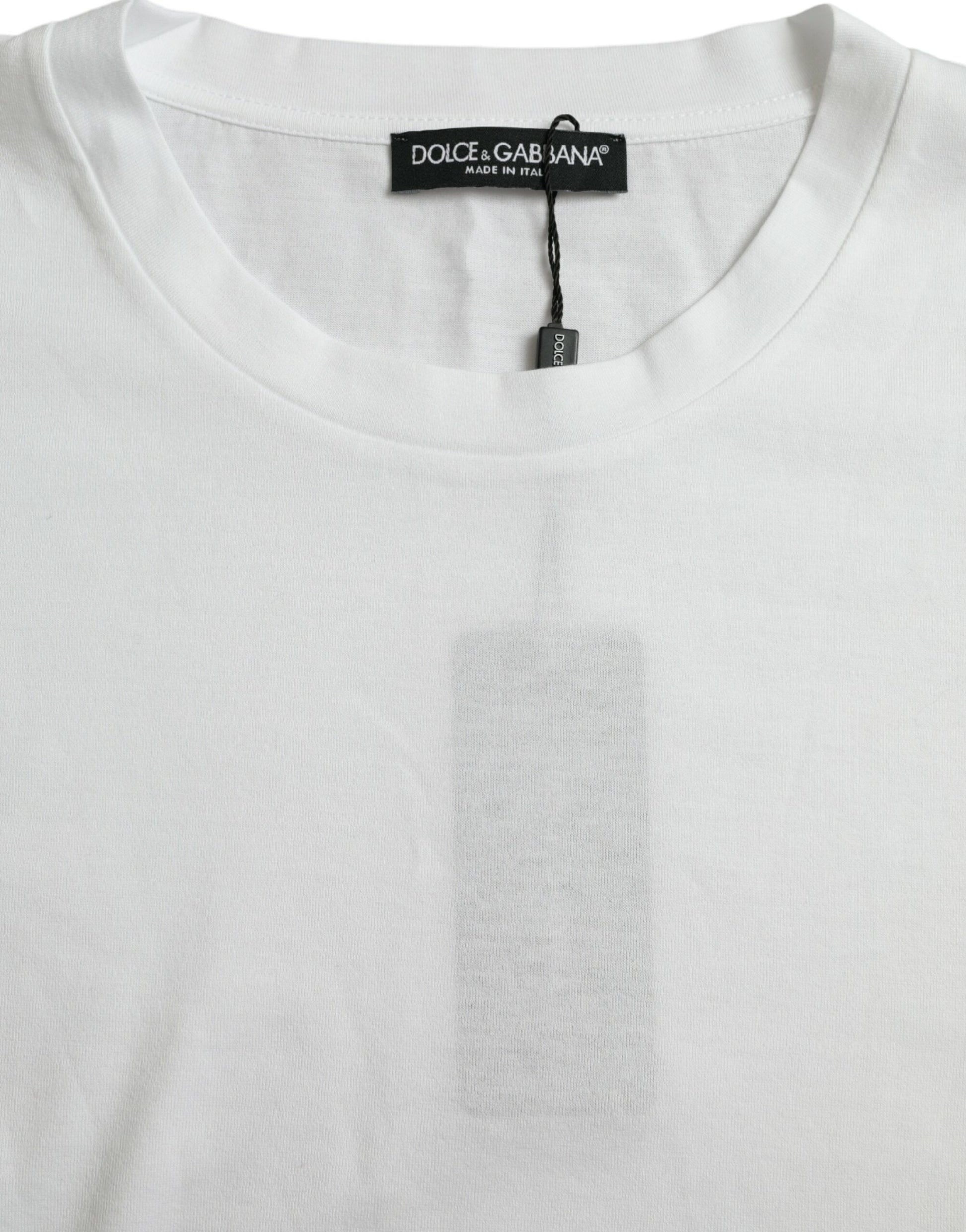 Dolce & Gabbana White Cotton Short Sleeves Crewneck T-shirt Dolce & Gabbana