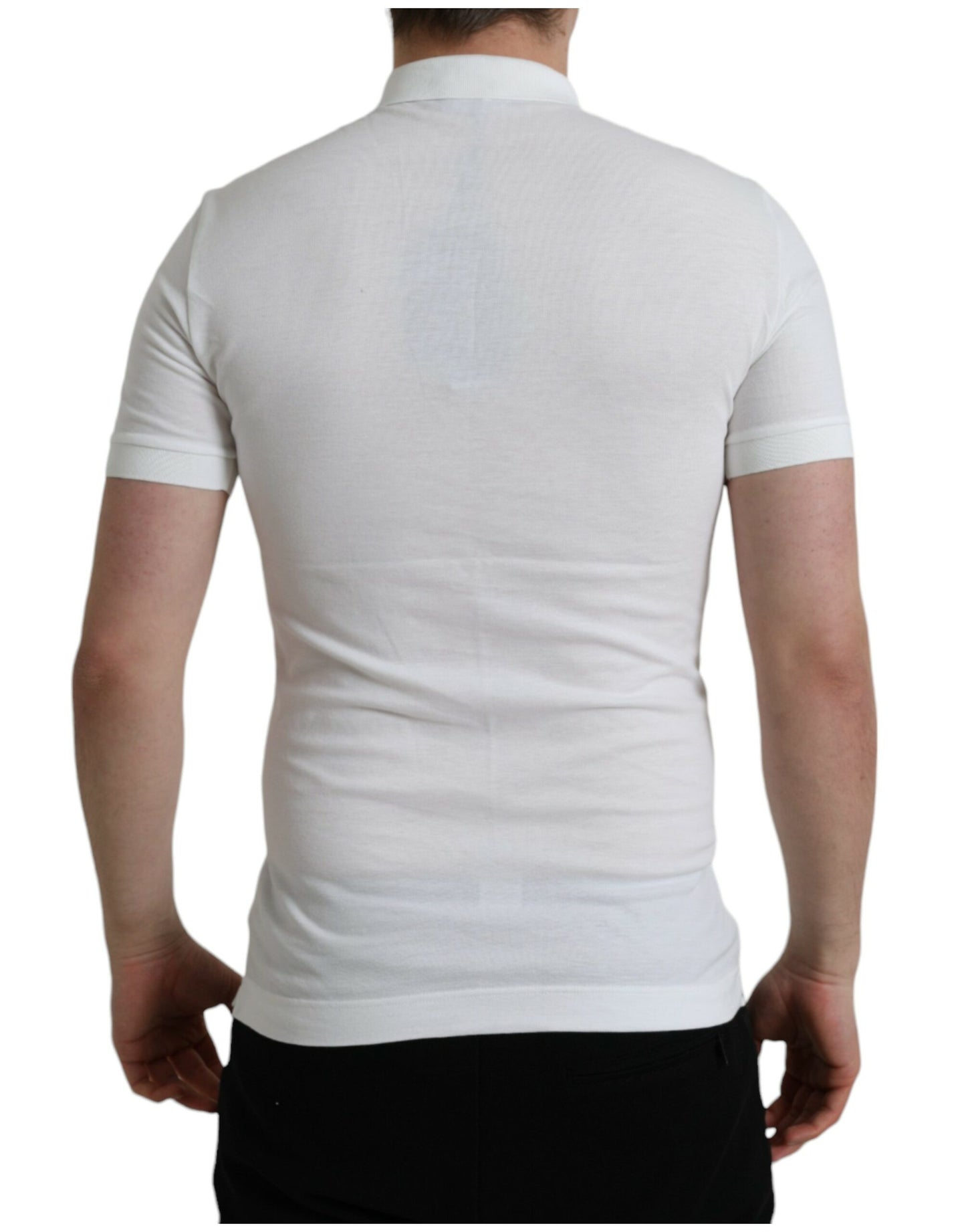 Dolce & Gabbana White Collared Short Sleeve Crown T-shirt Dolce & Gabbana
