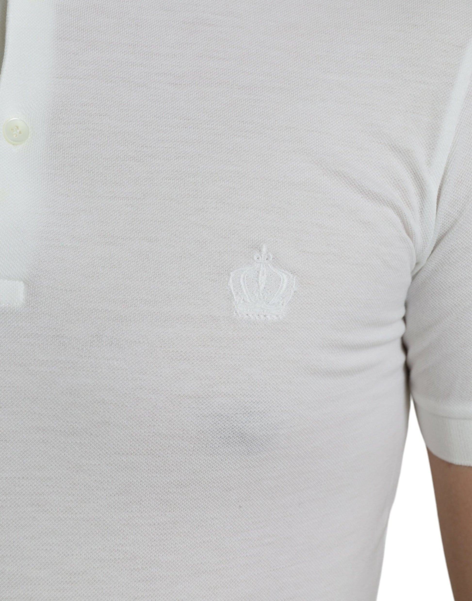 Dolce & Gabbana White Collared Short Sleeve Crown T-shirt Dolce & Gabbana