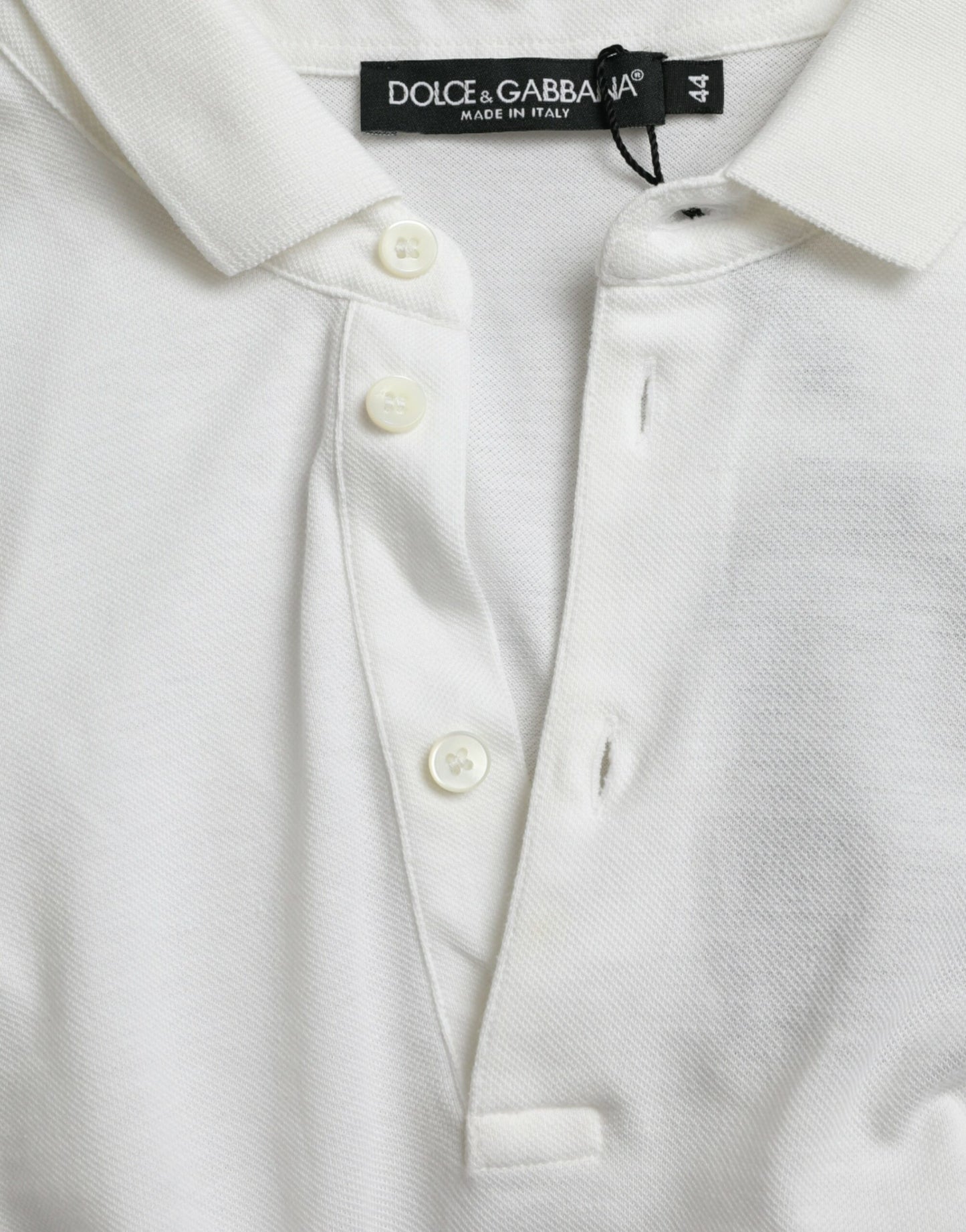 Dolce & Gabbana White Collared Short Sleeve Crown T-shirt Dolce & Gabbana
