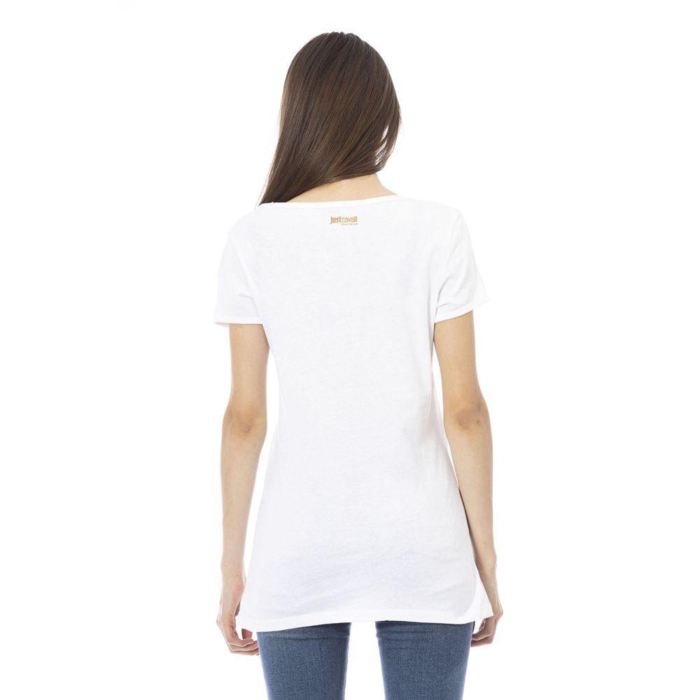 Just Cavalli White Cotton Women T-Shirt Just Cavalli