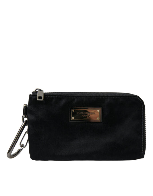 Dolce & Gabbana Black Nylon Logo Plaque Keyring Pouch Clutch Bags Dolce & Gabbana