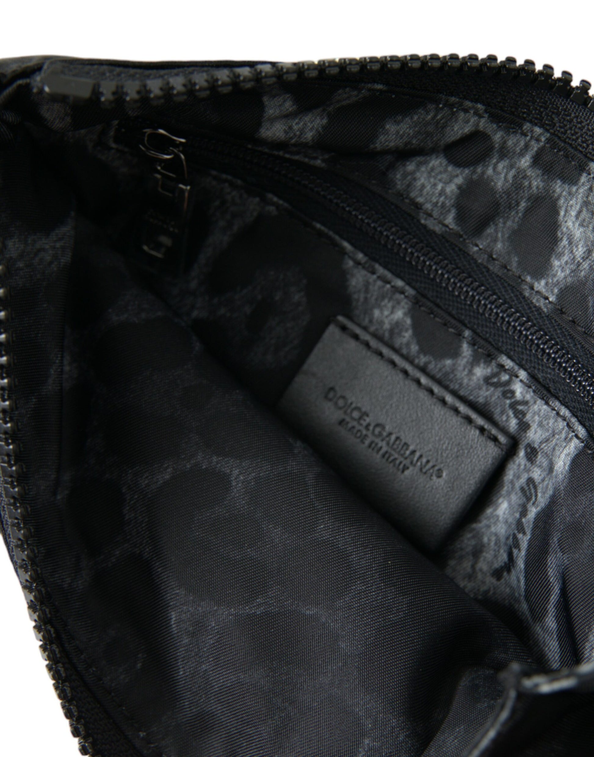 Dolce & Gabbana Black Nylon Logo Plaque Keyring Pouch Clutch Bags Dolce & Gabbana