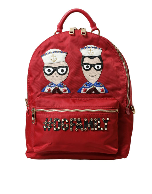 Dolce & Gabbana Red #DGFAMILY Embellished Backpack VULCANO Bag Dolce & Gabbana