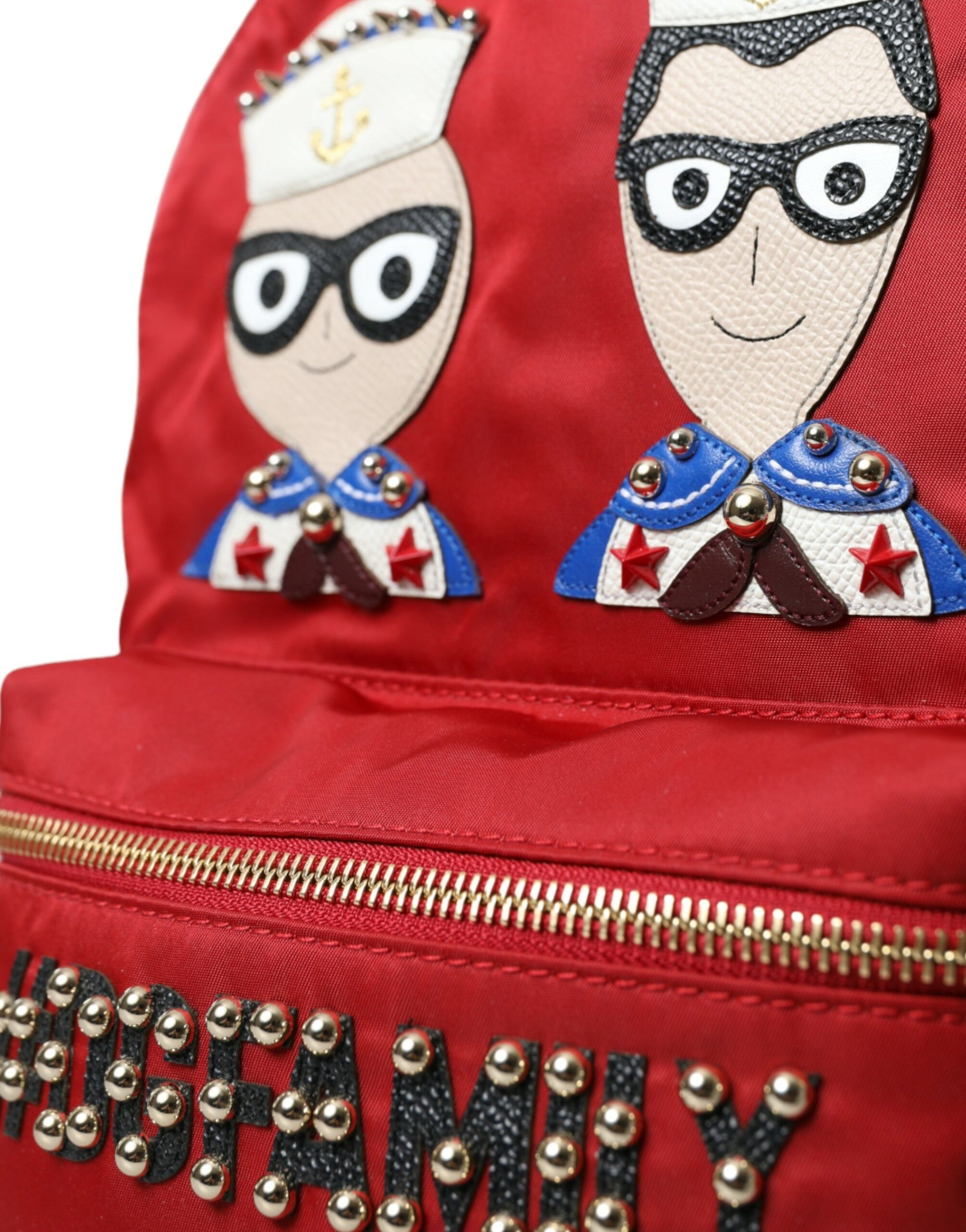 Dolce & Gabbana Red #DGFAMILY Embellished Backpack VULCANO Bag Dolce & Gabbana