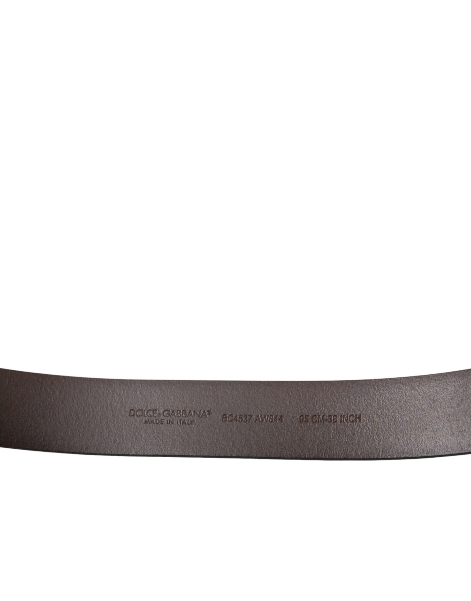 Dolce & Gabbana Brown Calf Leather Gold Metal Buckle Belt Dolce & Gabbana