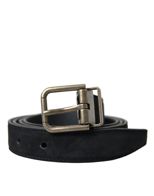 Dolce & Gabbana Black Goat Leather Antique Metal Buckle Belt Dolce & Gabbana