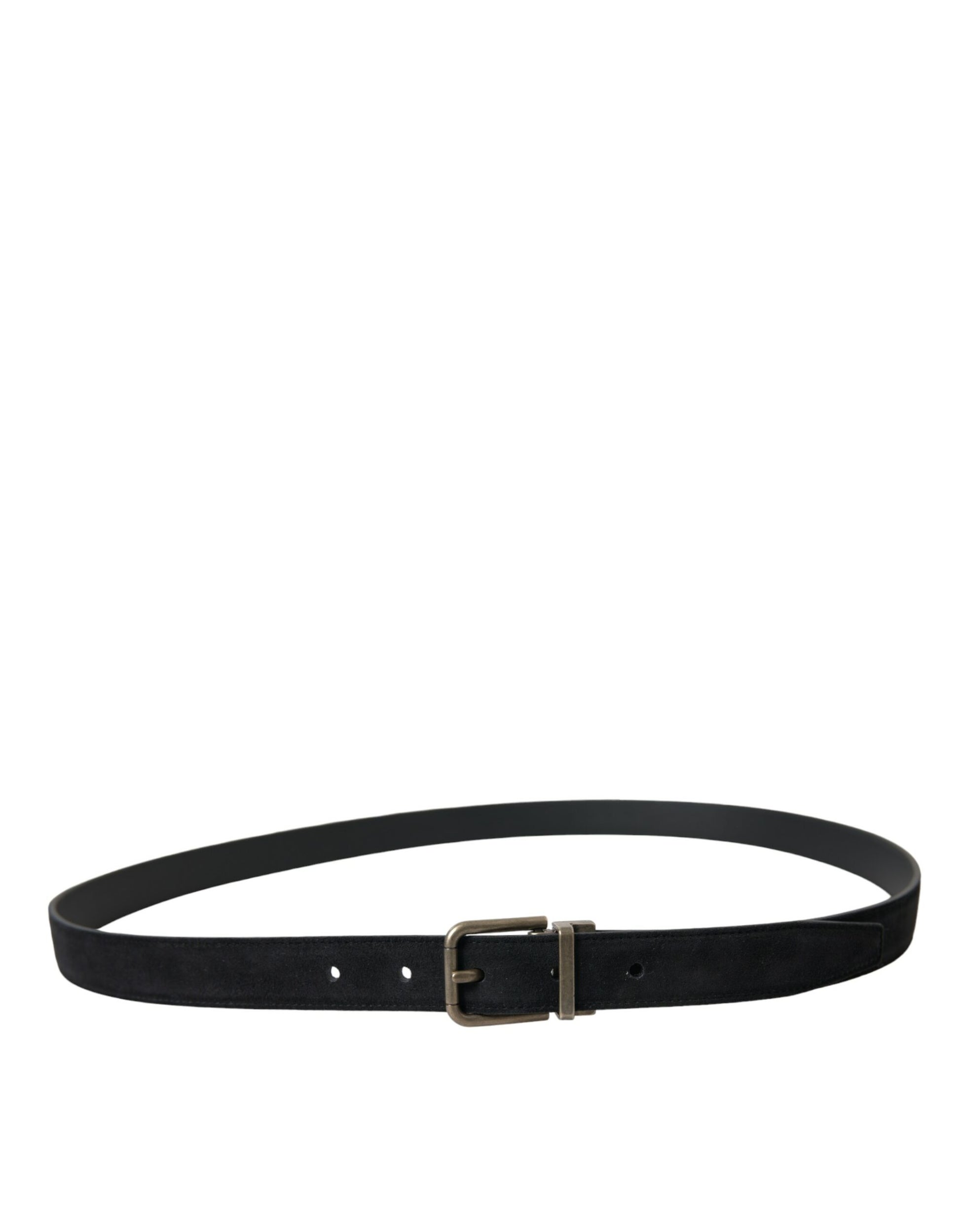 Dolce & Gabbana Black Goat Leather Antique Metal Buckle Belt Dolce & Gabbana