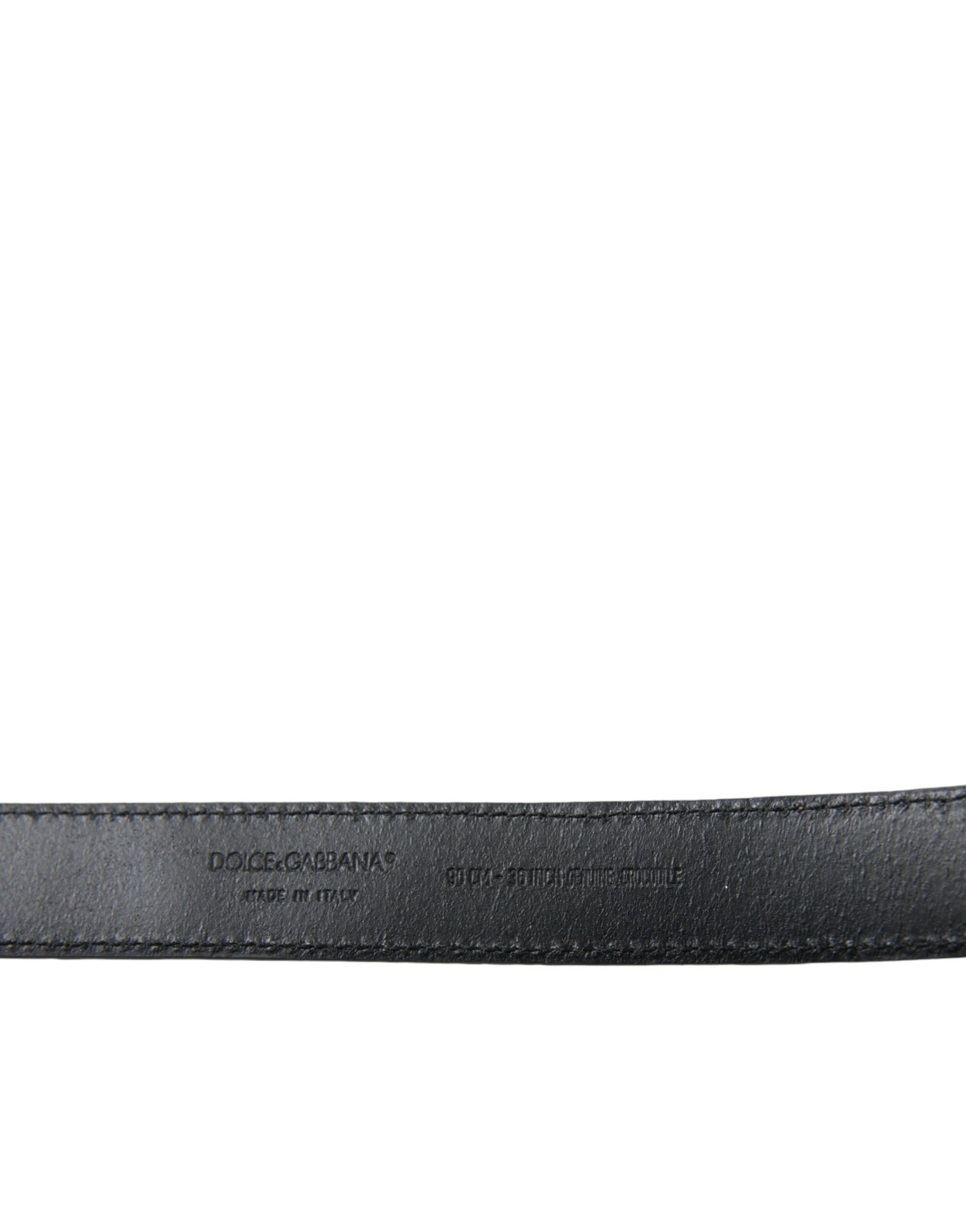 Dolce & Gabbana Beige Exotic Leather Gold Metal Buckle Belt Dolce & Gabbana