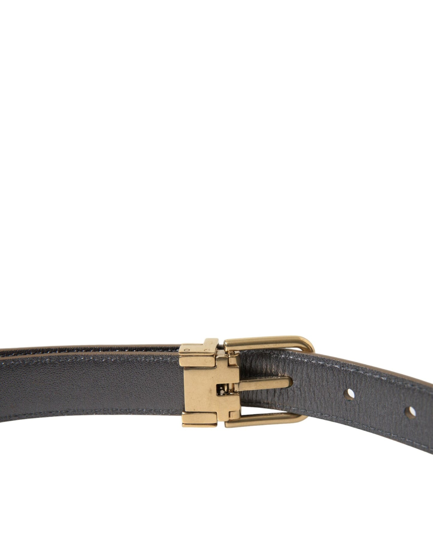 Dolce & Gabbana Metallic Gold Calf Leather Metal Buckle Belt Dolce & Gabbana