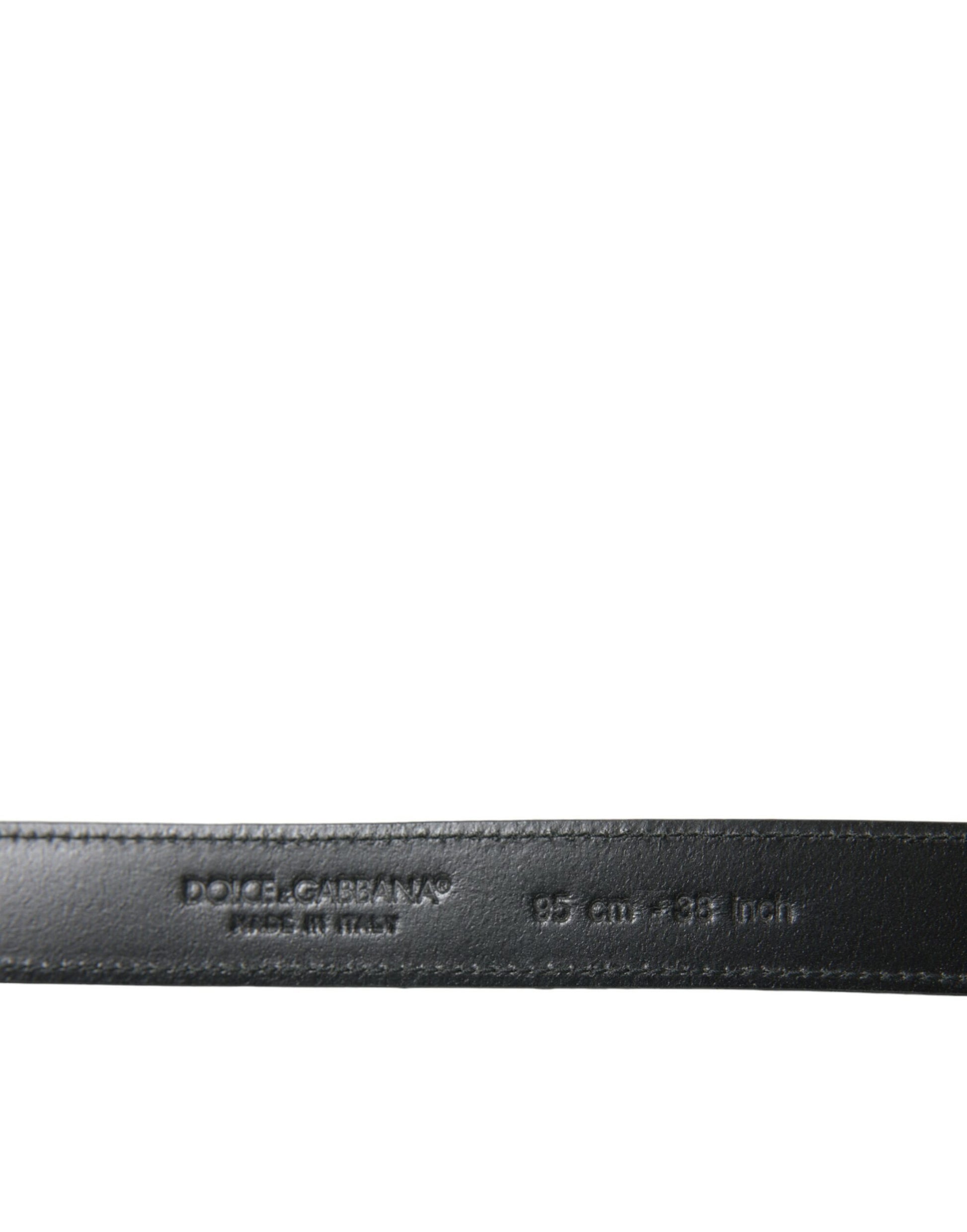 Dolce & Gabbana Black Leather Silver Metal Buckle Belt Dolce & Gabbana
