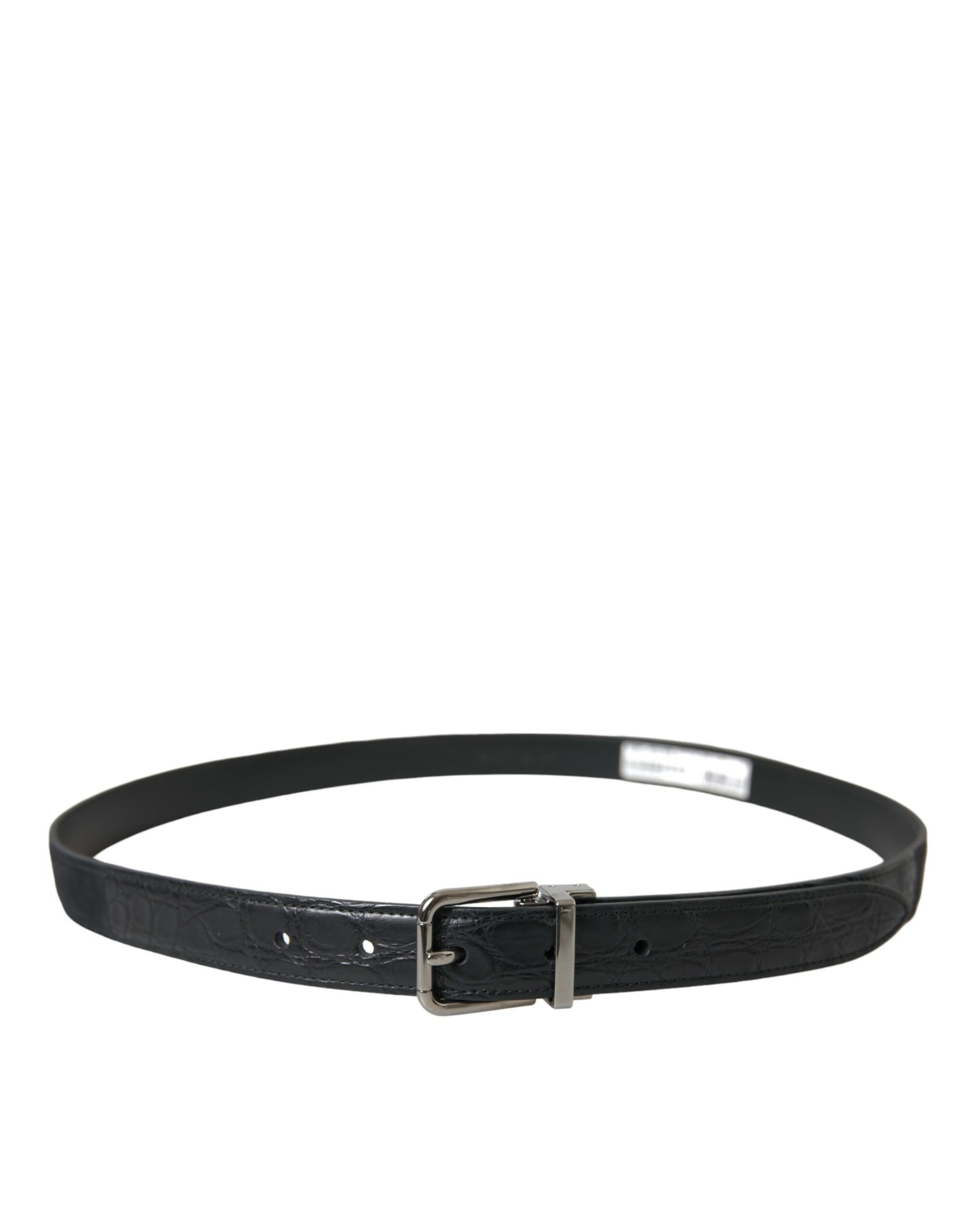 Dolce & Gabbana Black Leather Silver Metal Buckle Belt Dolce & Gabbana