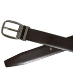 Dolce & Gabbana Dark Brown Leather Silver Metal Buckle Belt