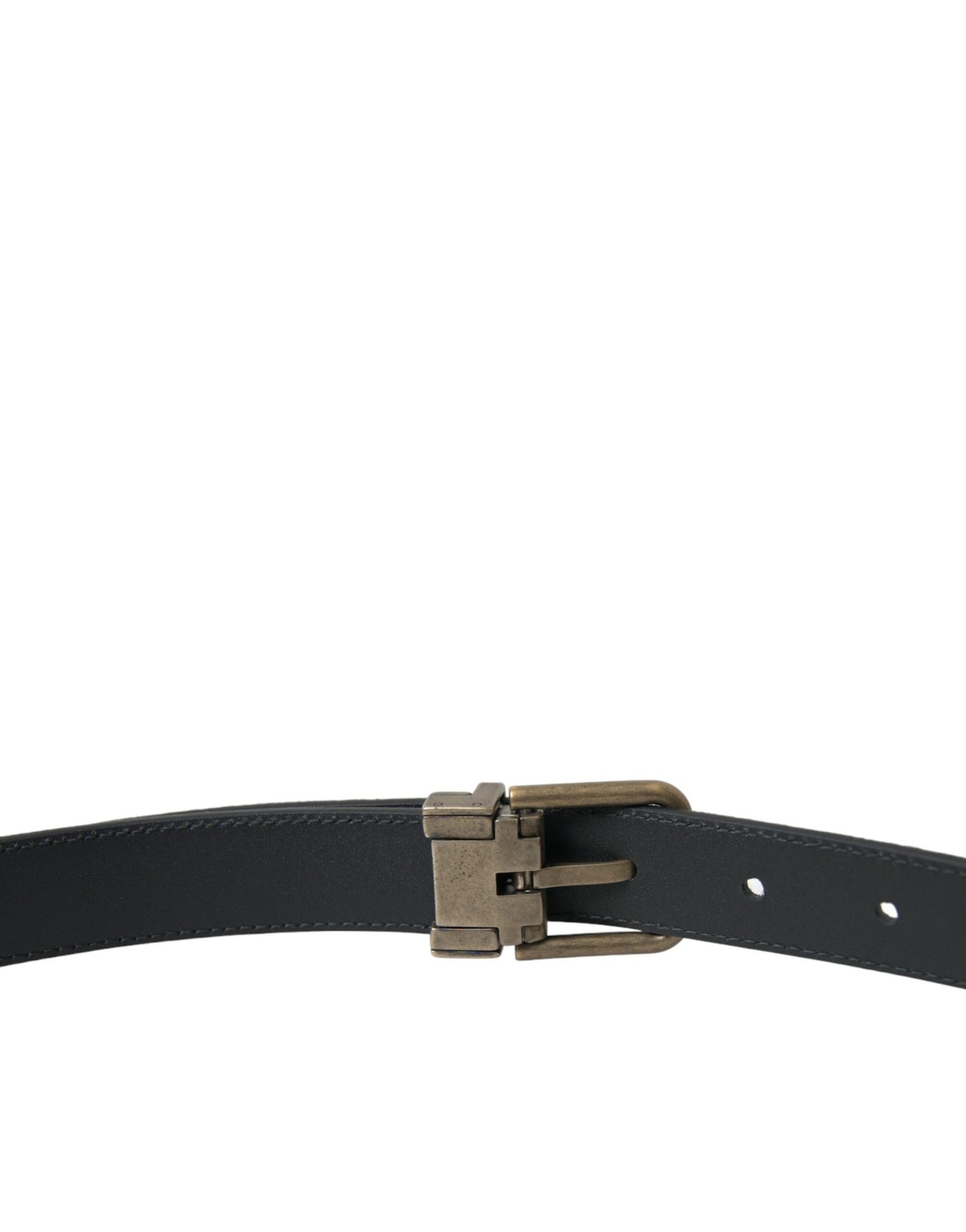 Dolce & Gabbana Black Suede Leather Gold Metal Buckle Belt Dolce & Gabbana