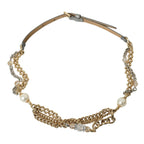Dolce & Gabbana Blue Braided Gold Brass Chain Waist Belt