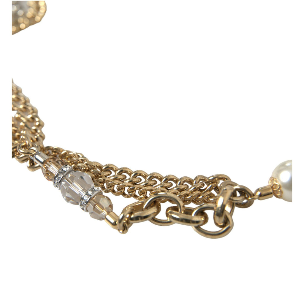 Dolce & Gabbana Blue Braided Gold Brass Chain Waist Belt