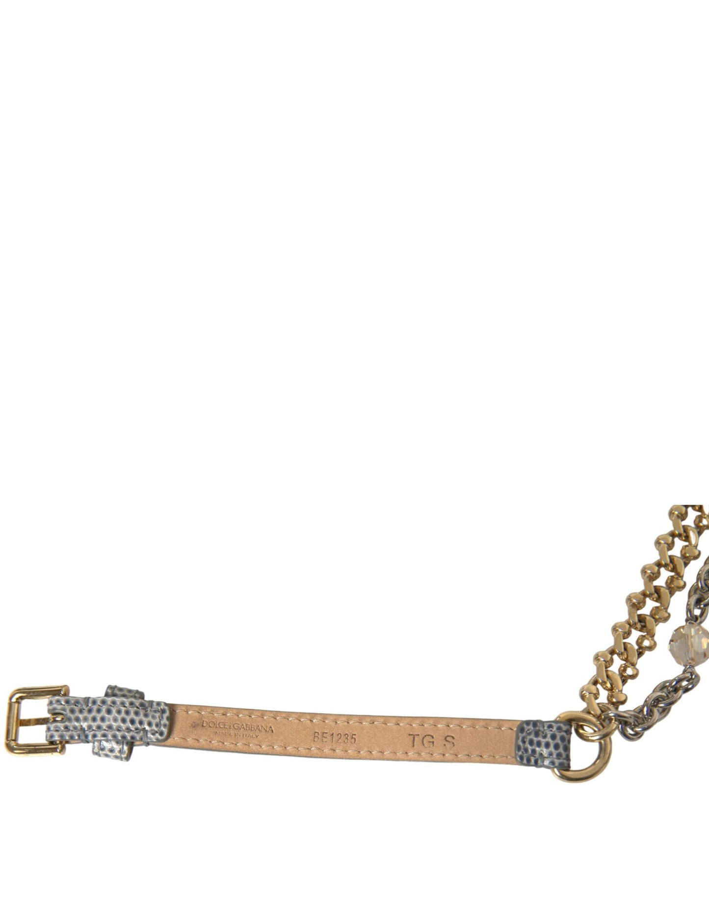Dolce & Gabbana Blue Braided Gold Brass Chain Waist Belt Dolce & Gabbana