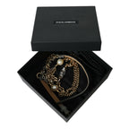Dolce & Gabbana Blue Braided Gold Brass Chain Waist Belt