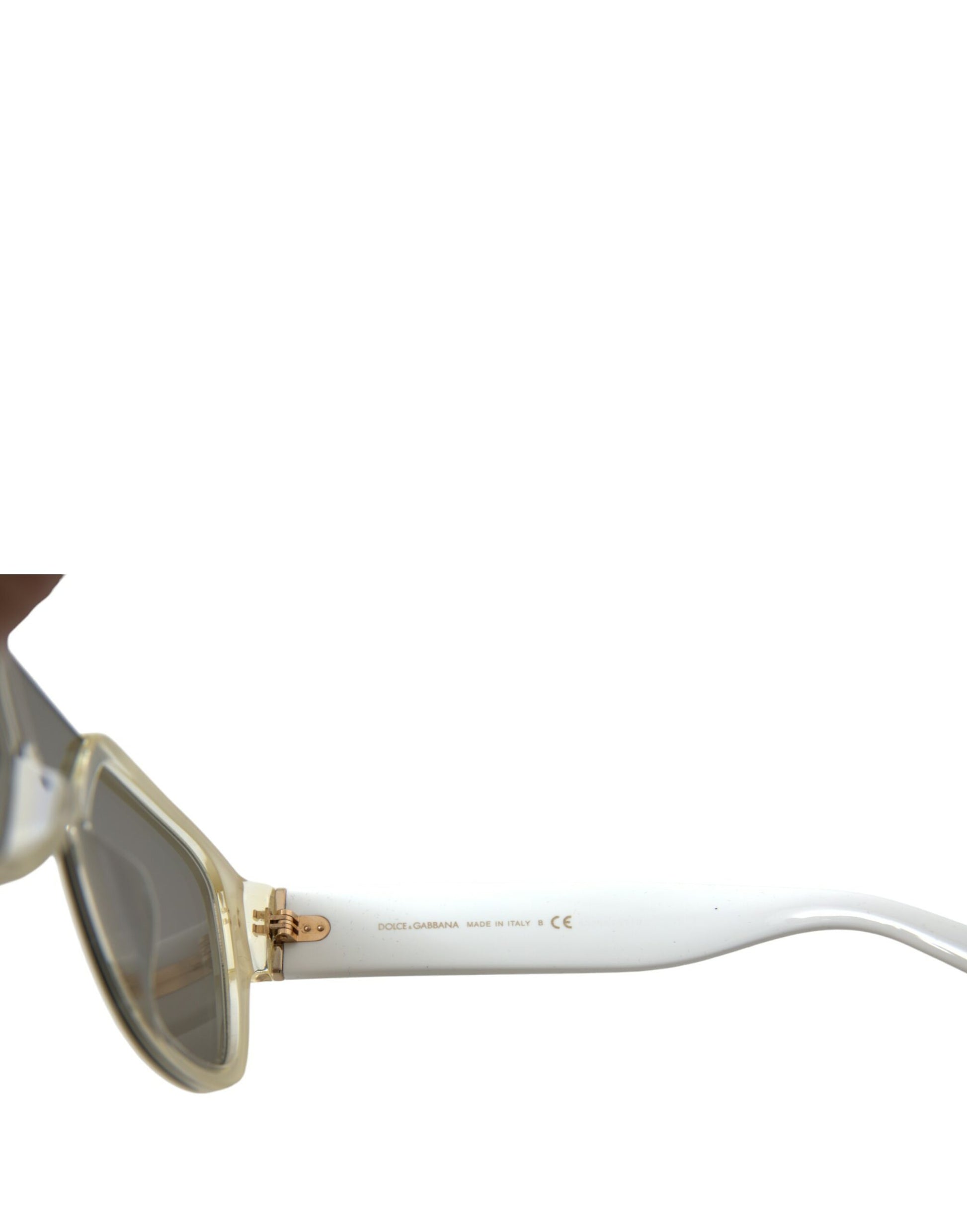 Dolce & Gabbana White Acetate Mirror Lenses DG4356 Sunglasses Dolce & Gabbana