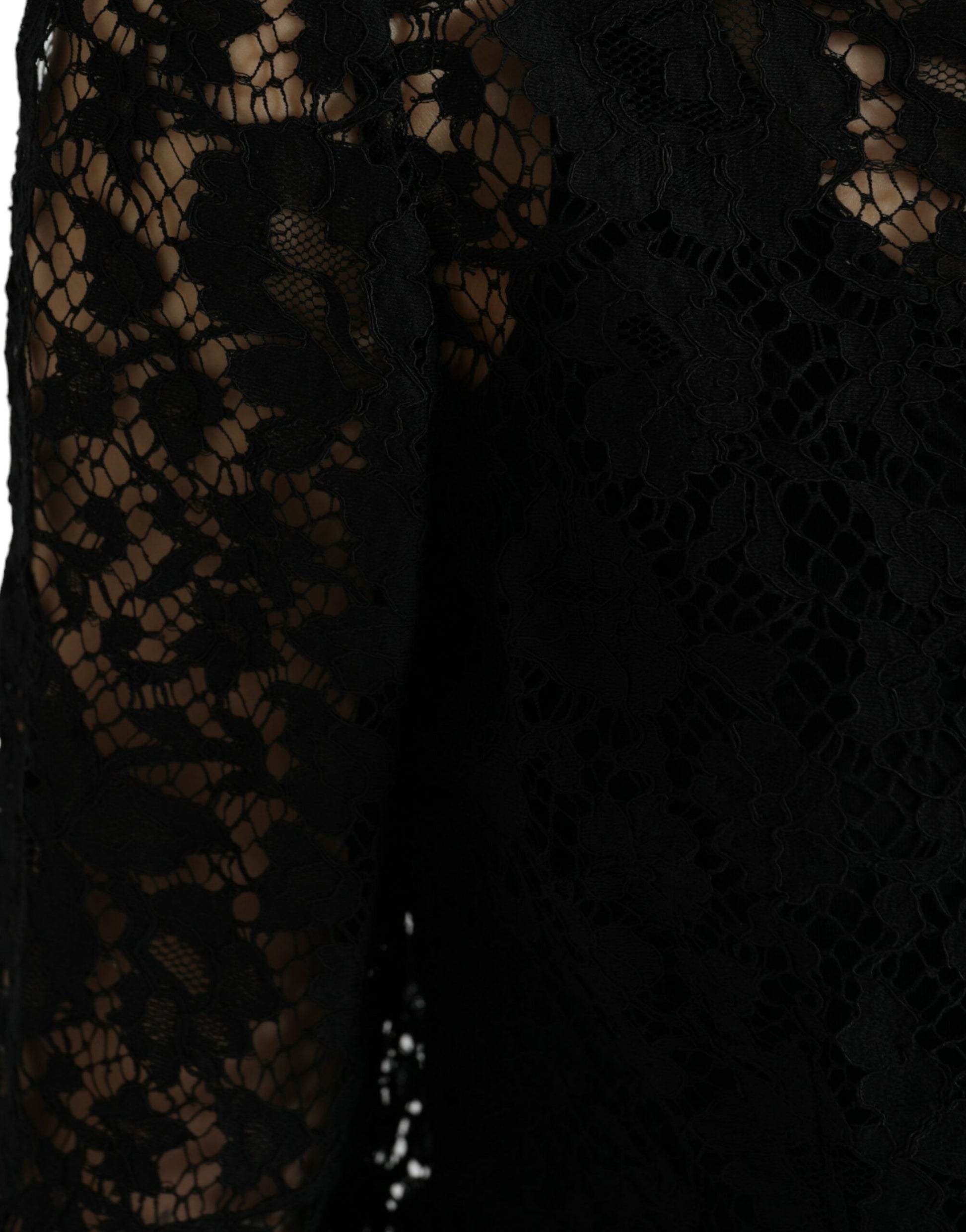 Dolce & Gabbana Black Floral Lace Long Sleeves Blouse Top Dolce & Gabbana