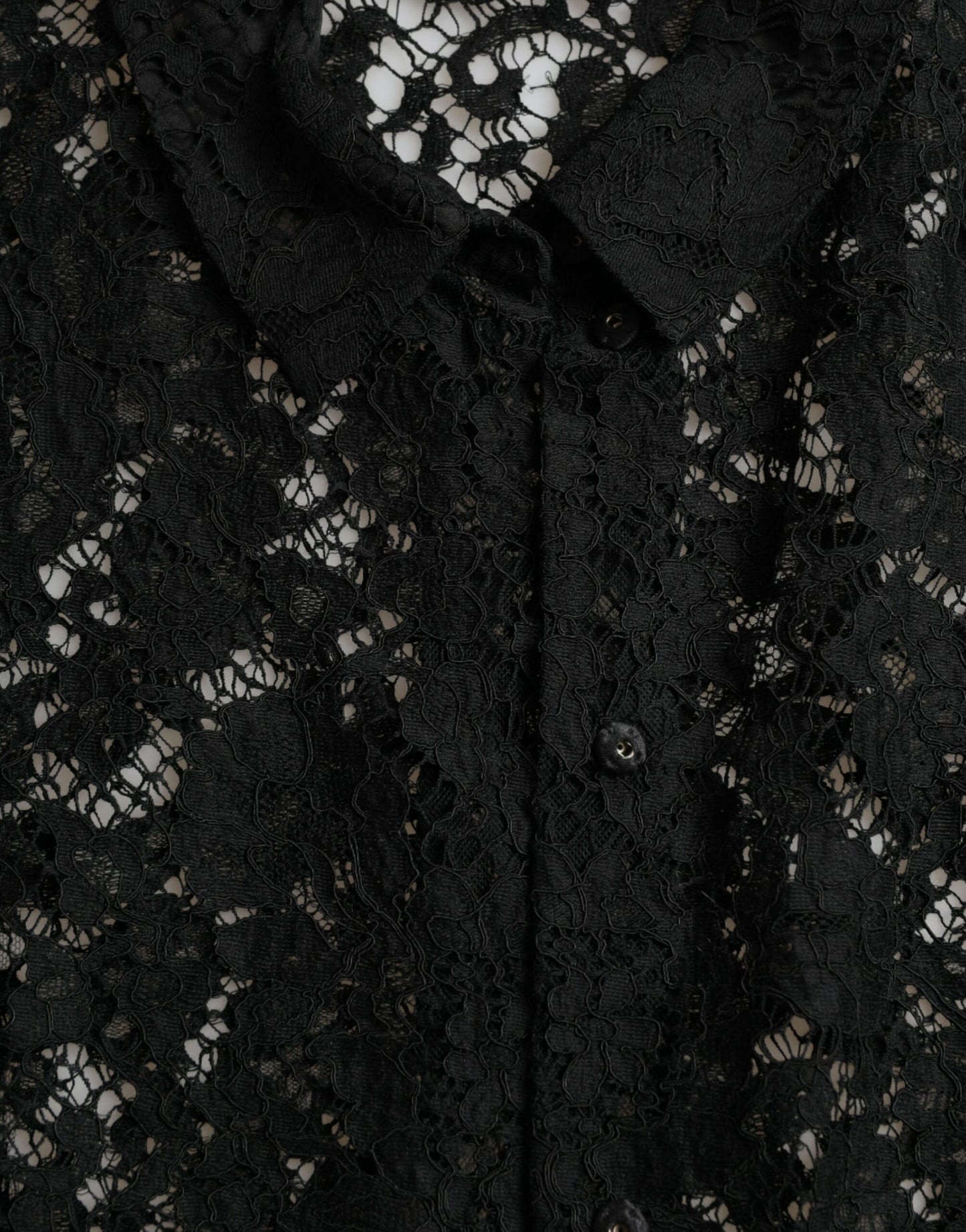 Dolce & Gabbana Black Floral Lace Long Sleeves Blouse Top Dolce & Gabbana