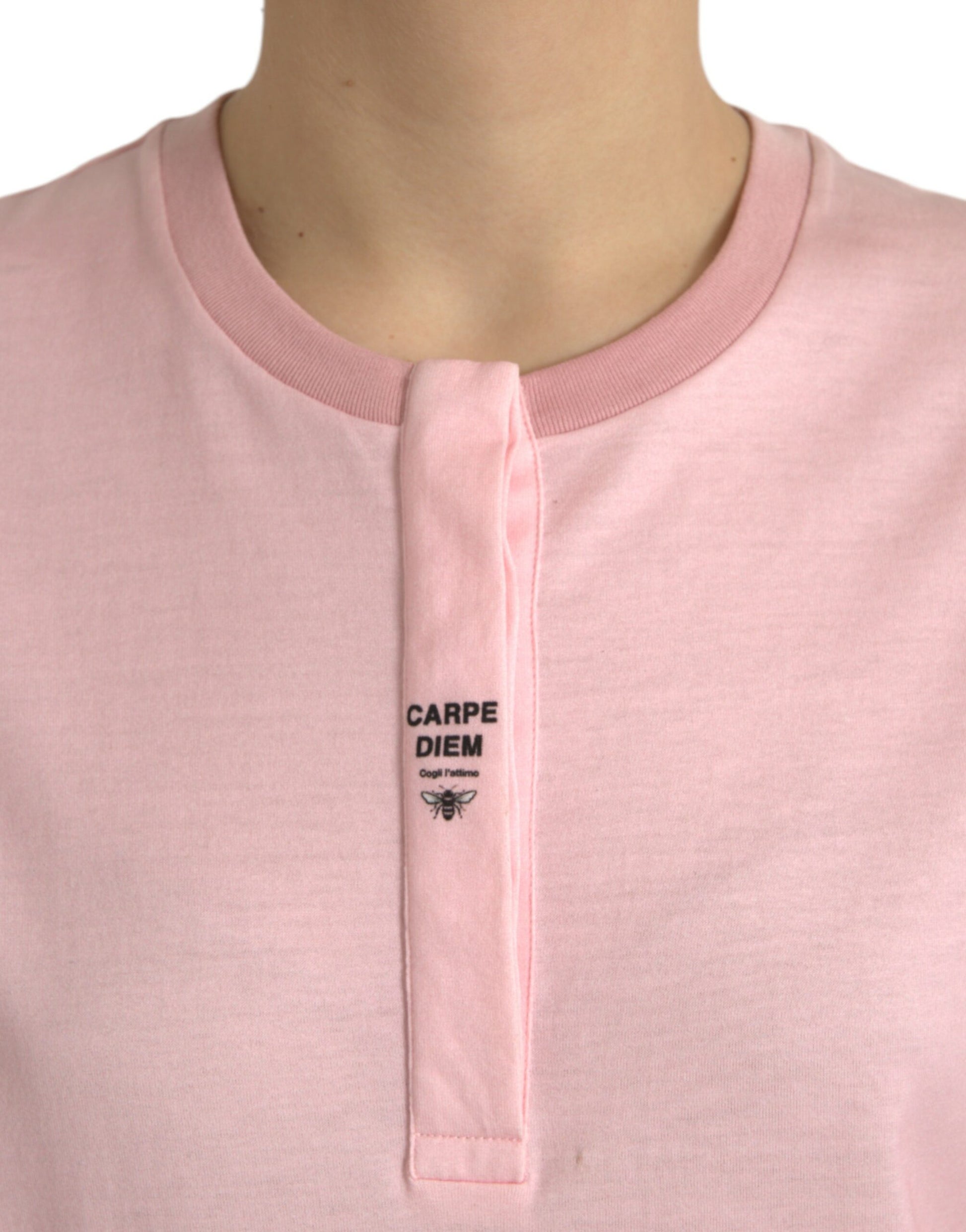 Dolce & Gabbana Pink Floral Print Cotton Short Sleeves T-shirt Dolce & Gabbana