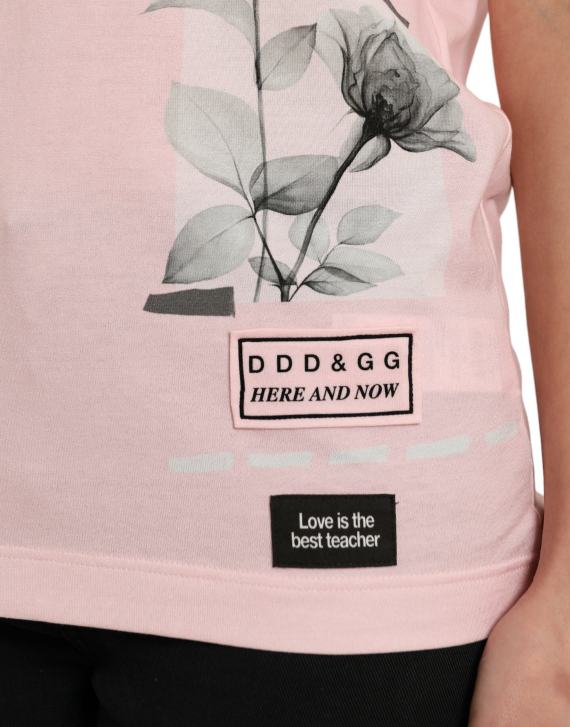 Dolce & Gabbana Pink Floral Print Cotton Short Sleeves T-shirt Dolce & Gabbana