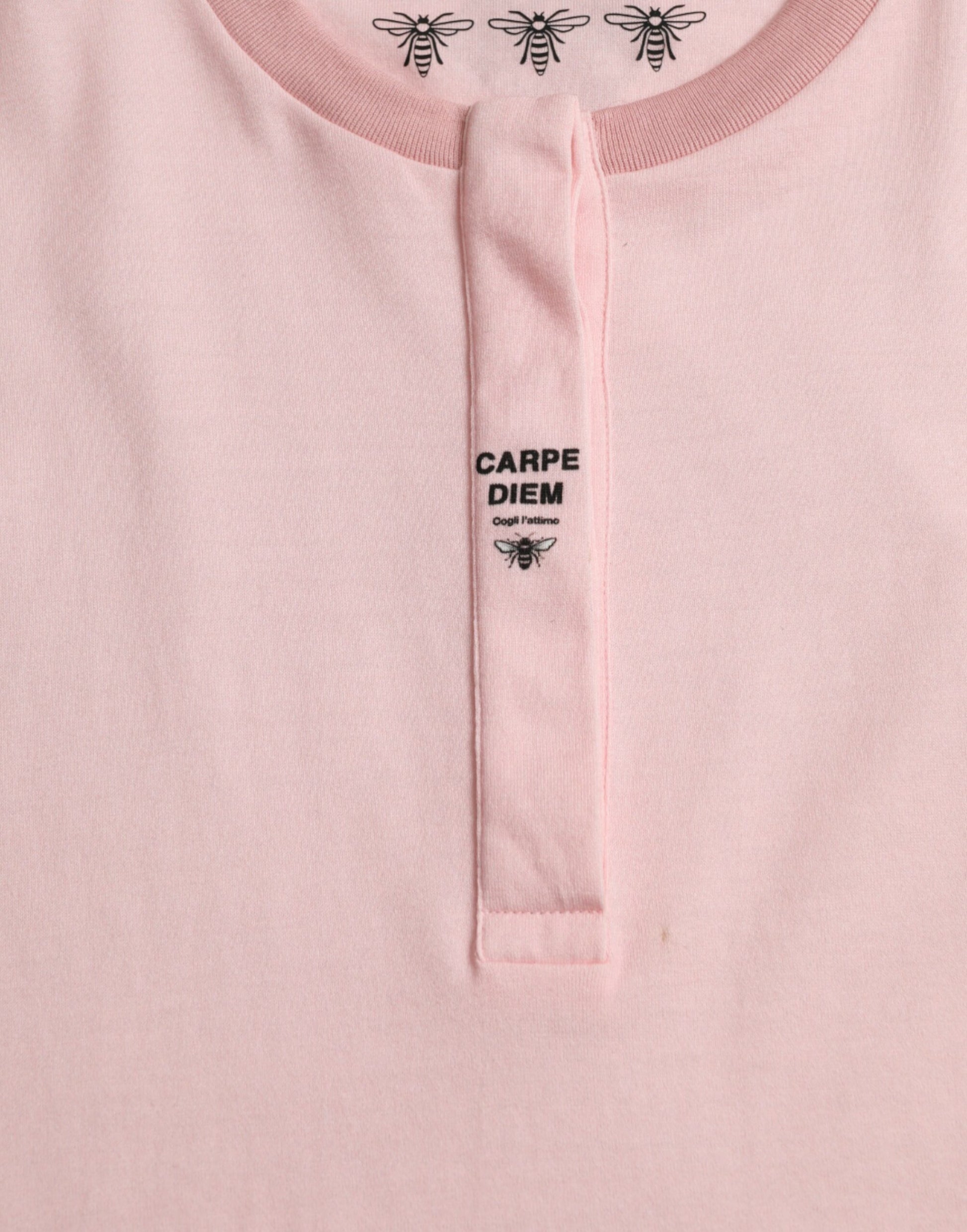 Dolce & Gabbana Pink Floral Print Cotton Short Sleeves T-shirt Dolce & Gabbana