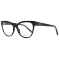 Emilio Pucci black plastic eyeglass frames with sleek, modern design and clear lenses, stylish and lightweight for everyday wear.