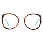 Emilio Pucci brown metal and plastic glasses frames with rounded design and clear lenses, stylish eyewear for everyday wear.