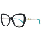 Emilio Pucci black plastic eyeglass frames with a sleek, modern design and rounded lenses.
