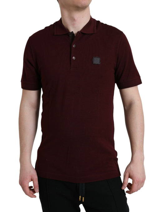 Dolce & Gabbana Maroon Collared Short Sleeves Polo T-shirt Dolce & Gabbana