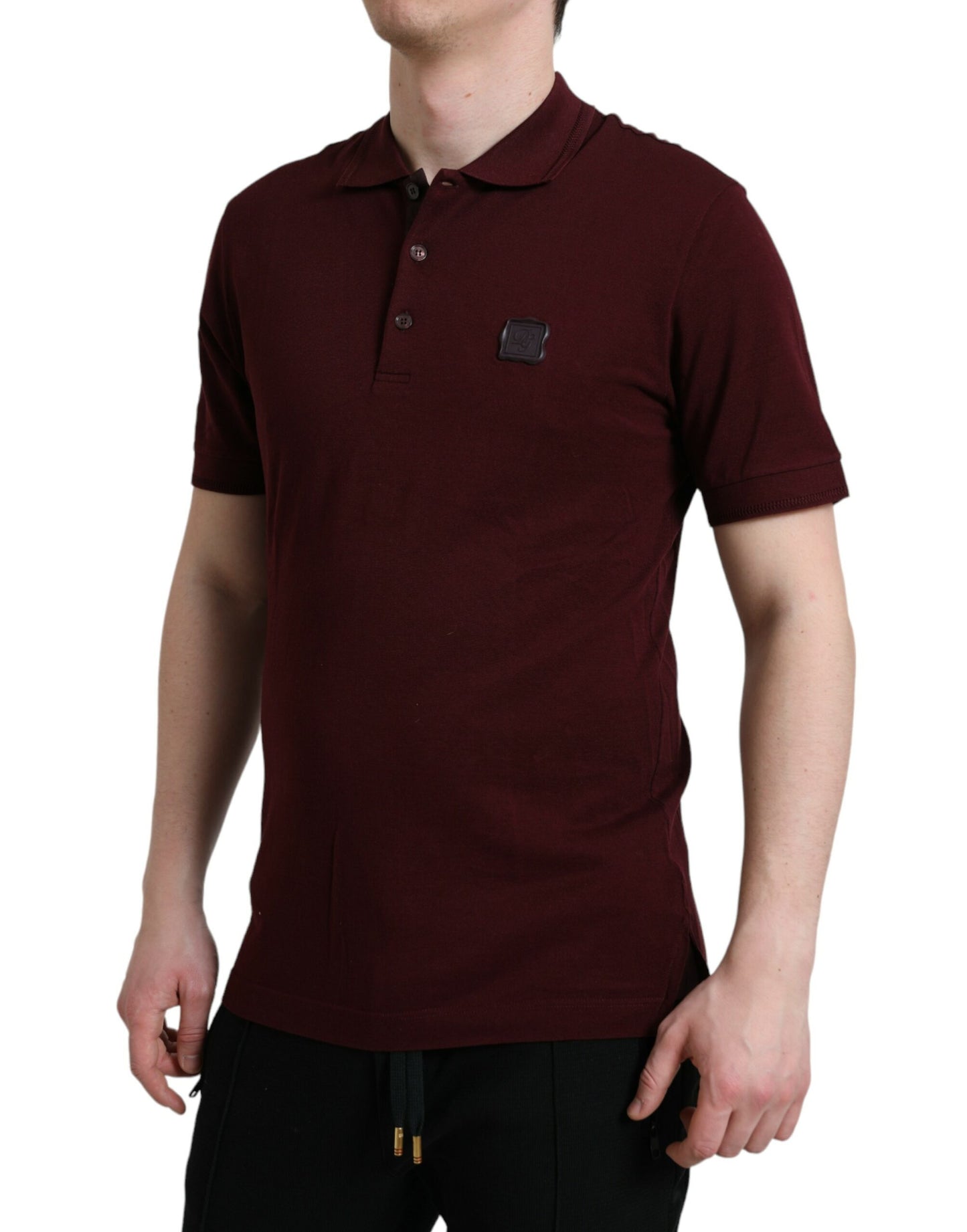 Dolce & Gabbana Maroon Collared Short Sleeves Polo T-shirt Dolce & Gabbana