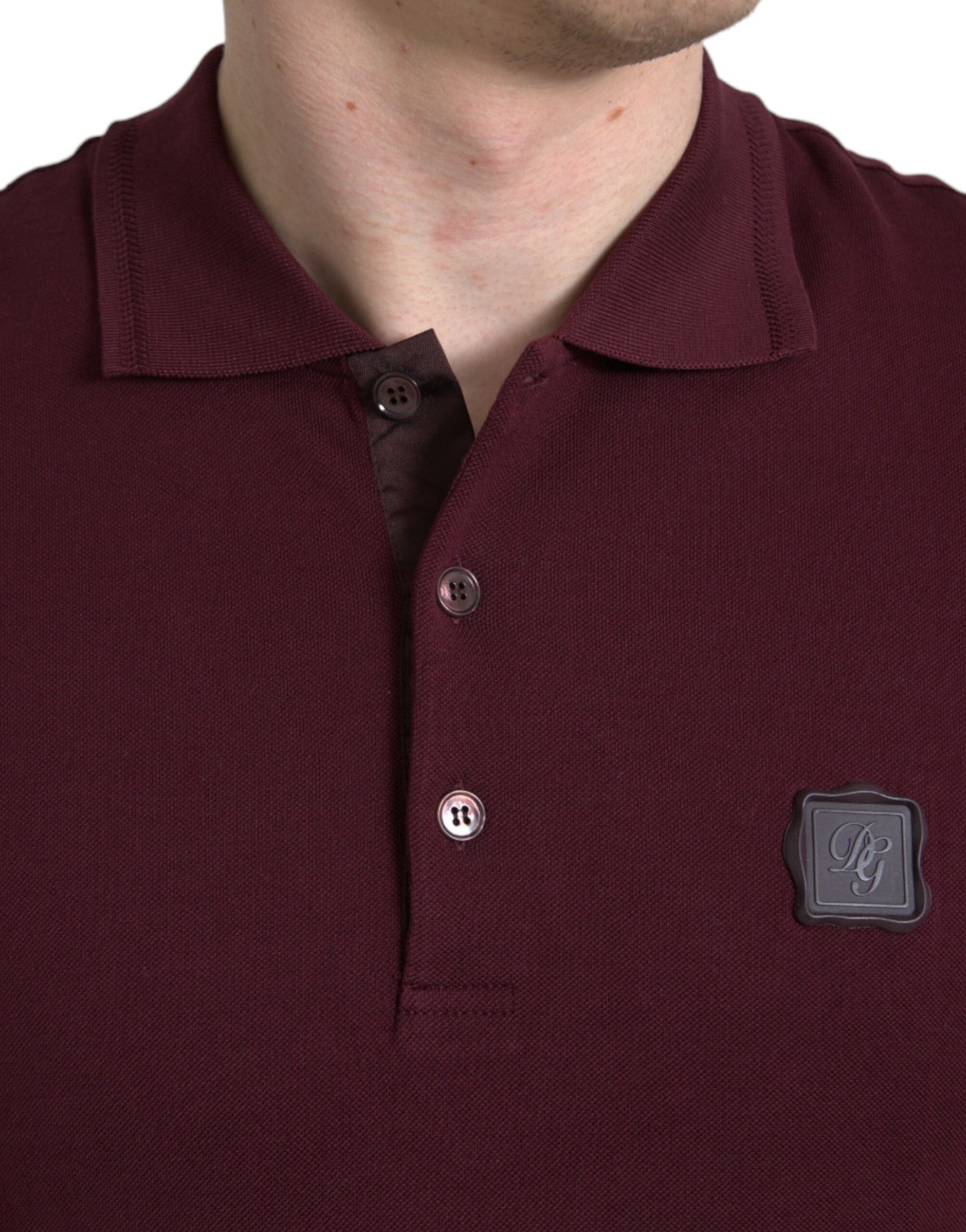 Dolce & Gabbana Maroon Collared Short Sleeves Polo T-shirt Dolce & Gabbana