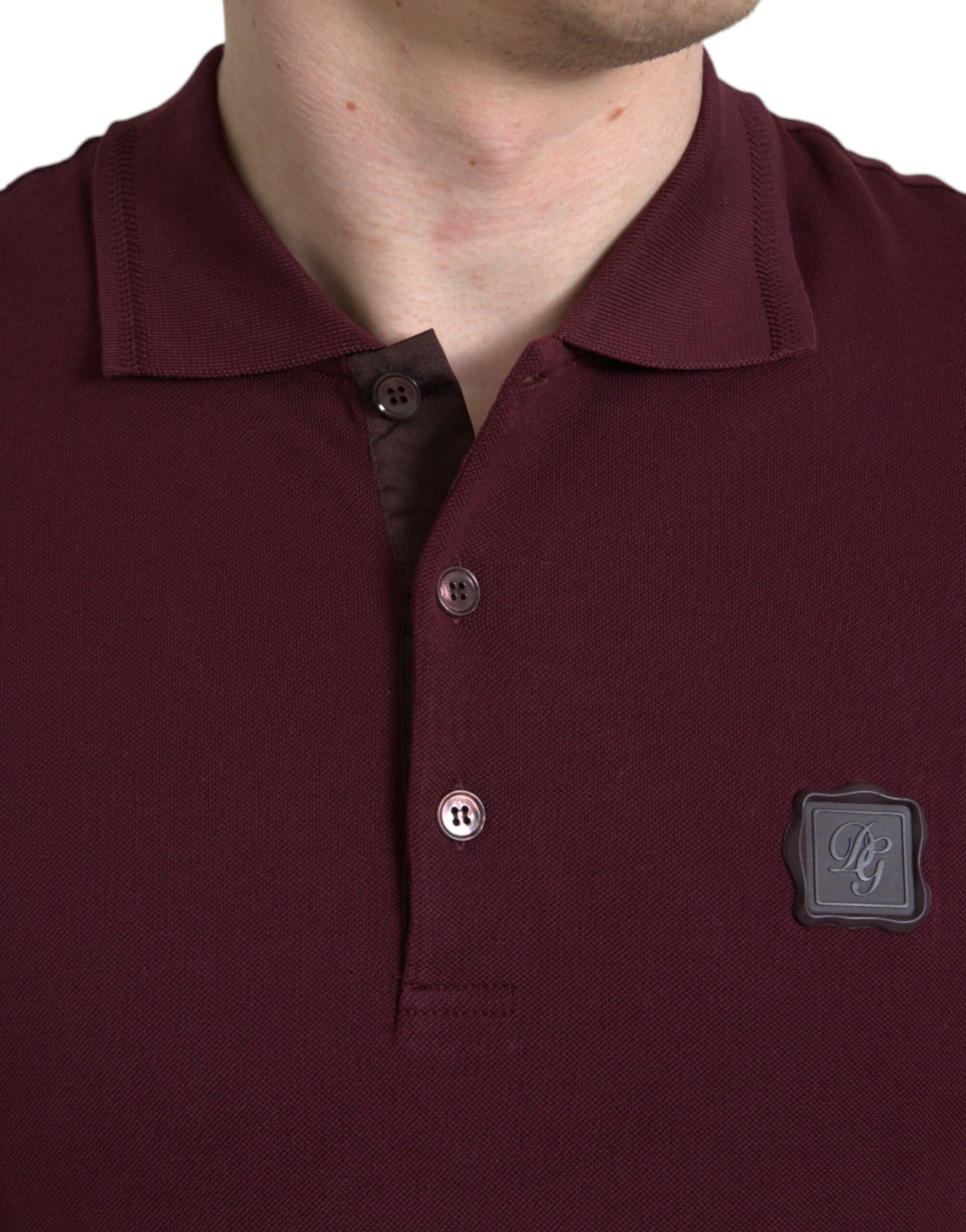 Dolce & Gabbana Maroon Collared Short Sleeves Polo T-shirt Dolce & Gabbana
