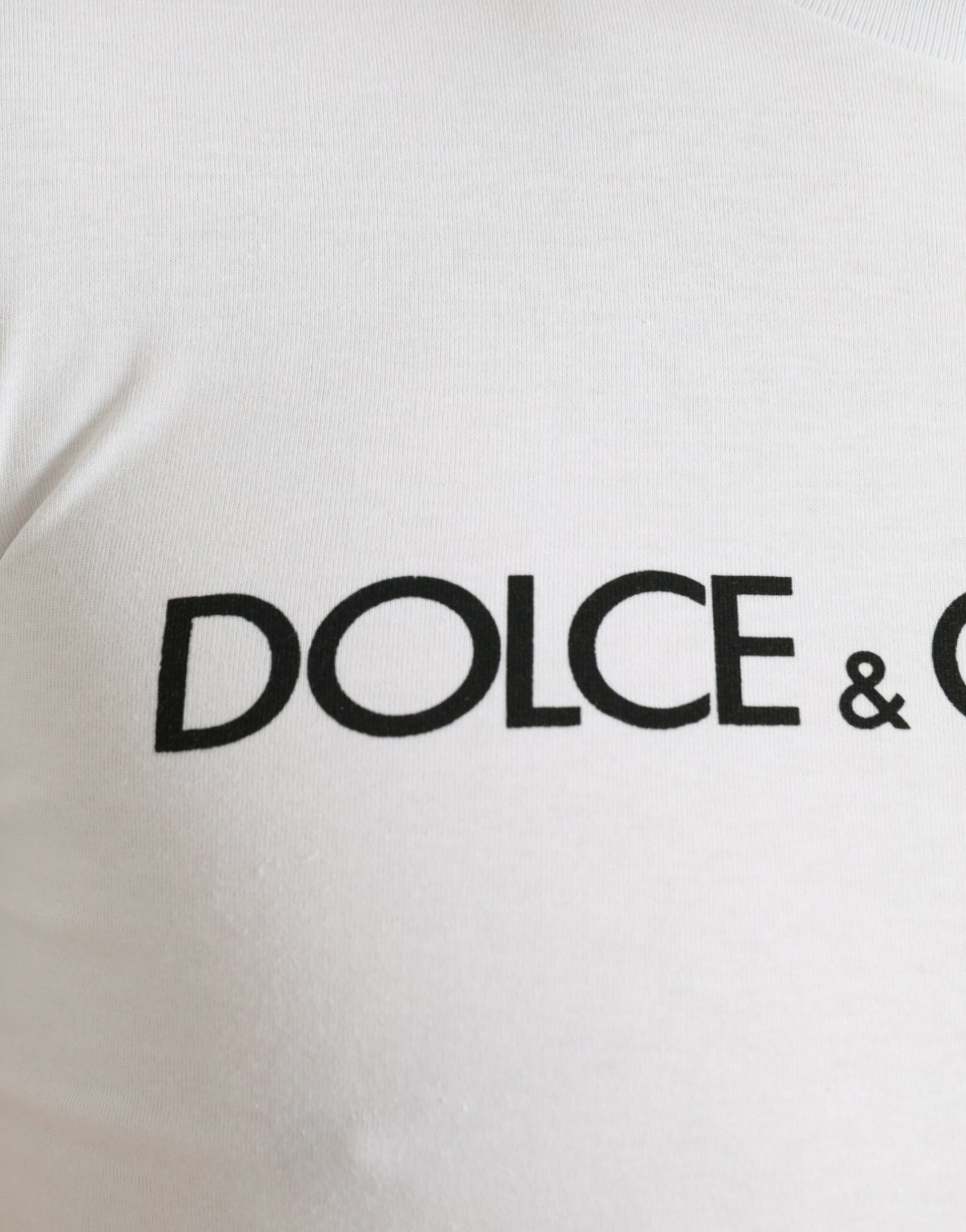 Dolce & Gabbana White Logo Print Cotton Crew Neck T-shirt Dolce & Gabbana